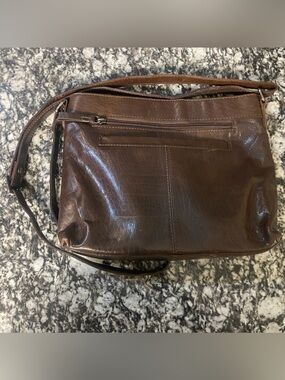 Classic Brown Leather Crossbody Messenger Bag for Men